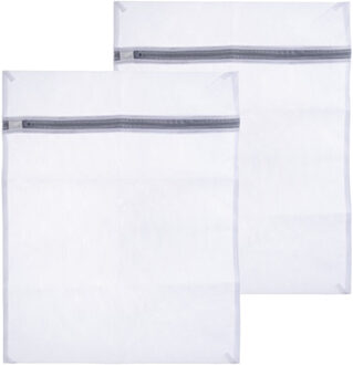 CM Stevige Waszak voor delicaat wasgoed - 2x - lingerie/bh waszak - wit - 50 x 40 cm