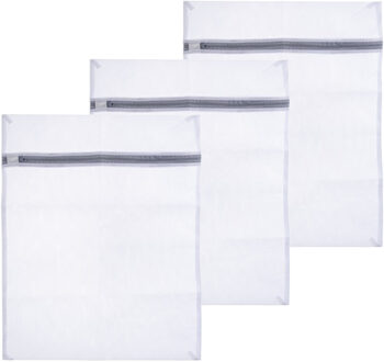 CM Stevige Waszak voor delicaat wasgoed - 3x - lingerie/bh waszak - wit - 50 x 40 cm