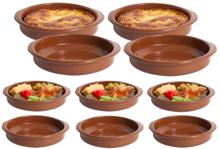 CM Tapas serveerschalen set - 4x D18 cm en 6x D12 cm - rond - Spaans terracotta ovenschaaltjes
