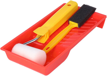 CM Verfroller set - beugel en sponskwast - 21 x 10 x 3.5 cm - kleine verfrollers