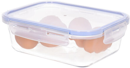 CM Vershoudbakje/lunchbox - luchtdicht - met clips - glas - 21 x 15 x 7 cm - 1000 ml