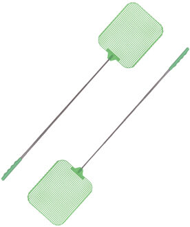 CM Vliegenmepper compact - 2x - uitschuifbaar - 35/77 cm - groen