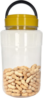 CM Voedsel opslag container - kunststof - 4 liter - afsluitdop en hengsel - transparant/geel