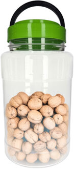 CM Voedsel opslag container - kunststof - 4 liter - afsluitdop en hengsel - transparant/groen