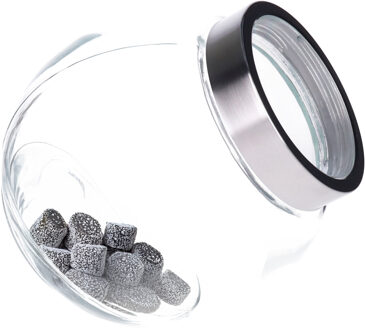 CM Voorraadpot met deksel - 2x - glas - 16 x 16 x 12 cm - 2,5L - snoeppot - voedsel bewaren