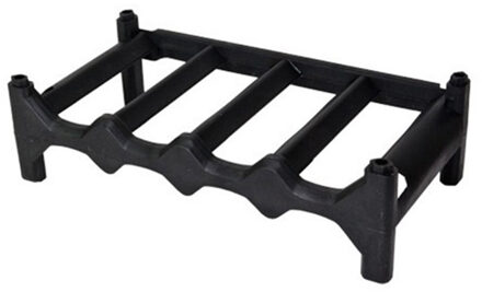 CM Wijnrek/flessenrek - stapelbaar - zwart - kunststof - 4 flessen per laag - 41 x 22 x 11.5 cm
