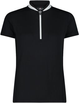 CMP Fietsshirt Half-zip Dames Polyester Zwart/wit Maat Xl