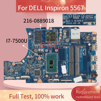 CN-0KFWK9 0KFWK9 For DELL Inspiron 15 5567 17 5767 I7-7500U+ R7 M440 Notebook Mainboard BAL20 LA-D801P Laptop Motherboard