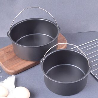 Cn Air Friteuse Bakken Pan Non-stick Carbon Staal Gebakken Kip Pot Voor Magnetron Nederlandse Oven Cake Bakken Vat 7duim