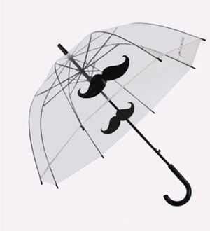 Cn Transparante Lange Handvat Regen Paraplu Ultra Licht Vrouwen Kids Parasol Regen Paraplu Semi-Automatische Vrouwelijke Paraplu Blauw
