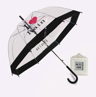 Cn Transparante Lange Handvat Regen Paraplu Ultra Licht Vrouwen Kids Parasol Regen Paraplu Semi-Automatische Vrouwelijke Paraplu geel