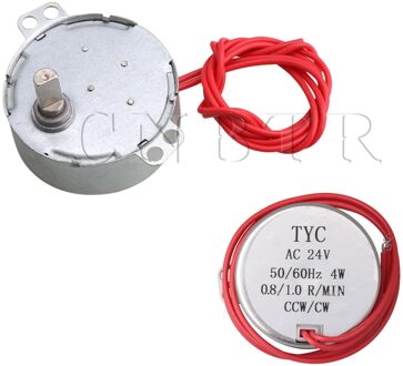 CNBTR Zilveren Metalen AC24V Draaitafel Flat Shaft Synchrone Motor 0.9-1 rpm 12KGF. CM Koppel DIY Machine Accessoire