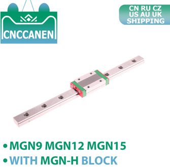 CNC 3D Printer MGN9 MGN12 MGN15 Miniature Linear Rail Slide 100 - 1000mm MGN Linear Guide + MGN9H MGN12H MGN15H Carriage Block