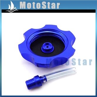 CNC Aluminium Gas Brandstoftank Cover Cap Voor Chinese Gemaakt Pit Dirt Motor Trail Bike 50 70 90 110 125 140 150 160cc blauw