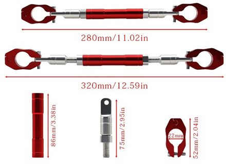 Cnc Aluminium Motorfiets Stuur Versterkende Balans Lat Versterken Hendel Bar Verstelbare Universele zwart