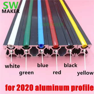CNC C-Beam machine DIY part 20 series 6mm flat seal for 2020 aluminum profile soft Slot Cover/ Panel red/yellow/black/white/blue