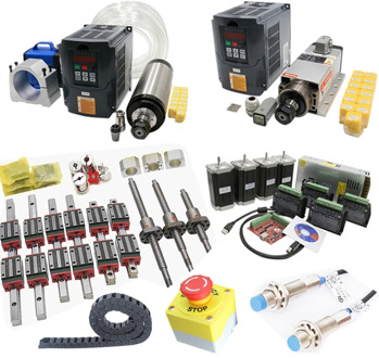 CNC kit C7 ballscrew SFU1605+linear guide HGR20+Nema 23 Stepper motor with Driver+2.2KW water-cooled spindle air-cooled set
