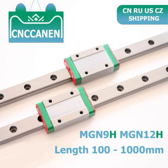 CNC Parts MGN9 MGN12 100 - 1000mm Miniature Linear Rail Slide 2PCS MGN linear guide + 2PCS MGN9H or MGN12H Carriage 3D Printer