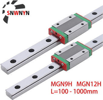 CNC Parts MGN9H MGN12H 250 400 1000mm Miniature Linear Rail Slide 2Pcs MGN Linear Guide+2Pcs MGN9H Or MGN12H Carriage 3D Printer