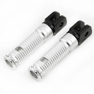 Cnc Rust Pedaal Voor Kawasaki Z1000SX Z1000 Z750 Z750S ZR7 Zephyr X 400 ZRX-II Motorrijder Front Voetsteunen Footrest adapter Zilver