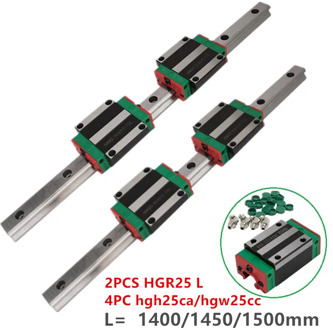 cnc set High efficiency HGH25 25mm linear guide rail HGR251400/1450/1500mm +HGW25 CC HGH25 CA Bearing blocks for CNC parts