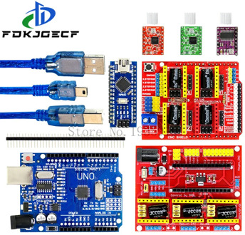 CNC shield v3 V4 engraving machine 3D Printer+ A4988 / DRV8825 driver expansion board + NANO 3.0 / UNO R3 with USB cable