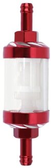 Cnc Universele 8Mm Motorcylce Benzine Gas Stookolie Filters Cleaner Voor Atv Dirt Pit Bike Automobile Motocross Moto Accessoires Rood