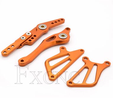 Cnc Verstelbare Aluminium Motorcycle Achteren Geplaatste Voetsteun Rem Versnellingspook Shifter Lever + Wing Voor Yamaha Yzf R1 2007 oranje