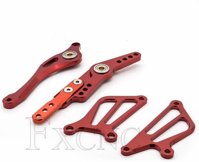 Cnc Verstelbare Aluminium Motorcycle Achteren Geplaatste Voetsteun Rem Versnellingspook Shifter Lever + Wing Voor Yamaha Yzf R1 2007 Rood