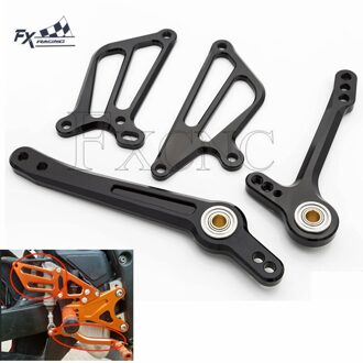 CNC Verstelbare Aluminium Motorcycle Achteren Geplaatste Voetsteun Rem Versnellingspook Shifter Lever + Wing Voor Yamaha YZF R125 - blauw