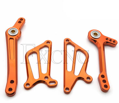 CNC Verstelbare Aluminium Motorcycle Achteren Geplaatste Voetsteun Rem Versnellingspook Shifter Lever + Wing Voor Yamaha YZF R125 - Goud