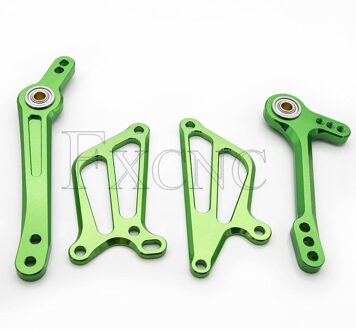 CNC Verstelbare Aluminium Motorcycle Achteren Geplaatste Voetsteun Rem Versnellingspook Shifter Lever + Wing Voor Yamaha YZF R125 - groen
