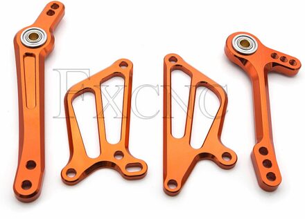 CNC Verstelbare Aluminium Motorcycle Achteren Geplaatste Voetsteun Rem Versnellingspook Shifter Lever + Wing Voor Yamaha YZF R125 - oranje