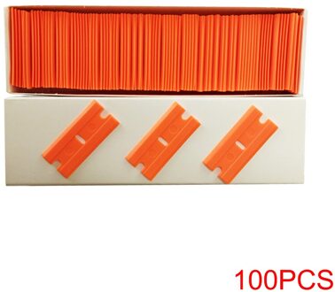 Cngzsy 100Pcs Scheermesjes Veiligheid Schraper Lijm Mes Glas Schoner Vervanging Carbon Staal Blade Keramische Auto Labels Remover E13 100stk plastic
