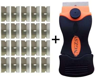CNGZSY Keramische Oven Cleaner Auto Sneeuwschuiver Venster Lijm Remover Mobiele Telefoon Scheermes Schraper met 20 stuks 1.5 "Metal blades E12 + 20 M
