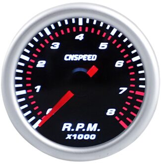 Cnspeed 2Inch 52Mm Auto Toerenteller Tacho Gauge 0-8000 Rpm 12V Universele Auto Motor Wit led Meter Pointer Rpm