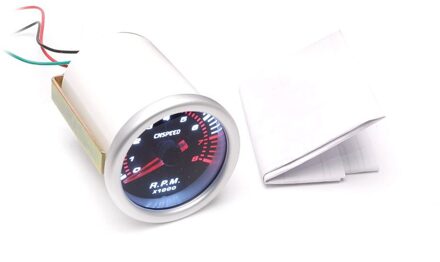 Cnspeed 52Mm Elektrische Auto Motor Speed Pointer Toerenteller Tacho Gauge Meter Tester 0 ~ 8000 Rpm Teller Voor 4/6/8 Cilinder