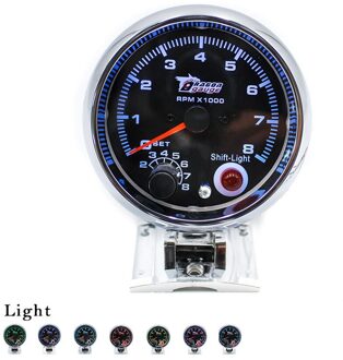 CNSPEED 7 Kleuren 12V 80mm 0-8000RPM Toerenteller Gauge meter Led Light Indicator Controle auto Toerenteller gauge meter YC101014