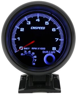 Cnspeed 95Mm Racing Car Toerenteller 0-8000 Rpm 12V Blauwe Led Verstelbare Toerenteller Alleen Voor 4/6/8 Cilinder Auto