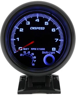 Cnspeed 95Mm Racing Car Toerenteller 0-8000 Rpm 12V Blauwe Led Verstelbare Toerenteller Alleen Voor 4/6/8 Cilinder Auto