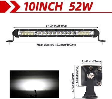Co Licht Super Slim Led Verlichting 12V 24V 12-52Inch Led Bar Combo Spot Flood voor Lada Atv Boot Vrachtwagens Tractor Rijden Licht Bar 12duim 52W