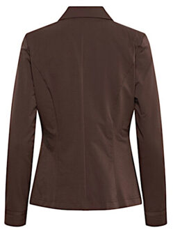 &co women blazer presley travel chocolate - maat L Bruin