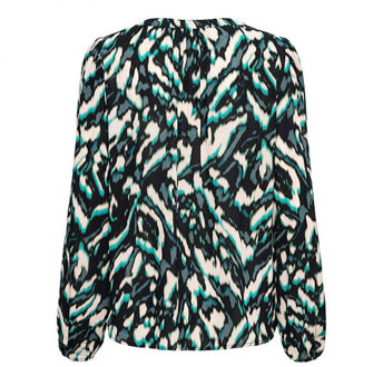 &co women blouse emily mineral green multi - maat M Veelkleurig