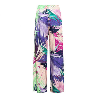 &co women broek julie leaf turquoise multi Veelkleurig - XL