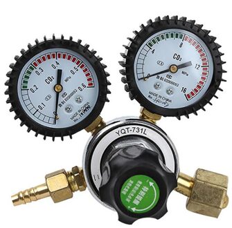 CO2 Drukregelkraan CO2 Drukregelaar Dual Gauge Gas Gauge Regulator Kooldioxide Lassen Drukregelaar