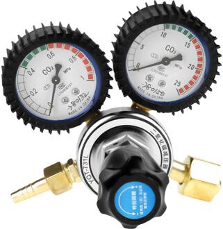 CO2 Gas Fles Regulator Kooldioxide Lassen Drukregelaar Klep Gas Gauge Voor Drank Bier W21.8 Dubbele Gauge Regulator