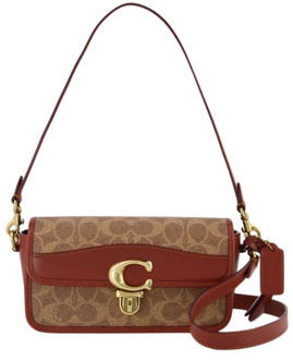 Coach Bruine Coated Canvas Baguette Coach , Brown , Dames - ONE Size
