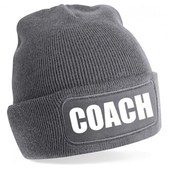Coach muts volwassenen - grijs - coach - wintermuts - beanie - one size -unisex One size