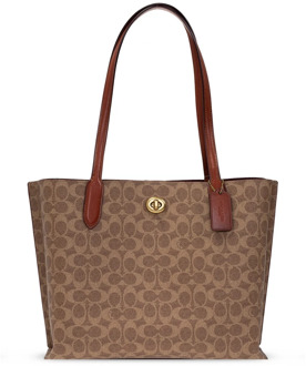 Coach Willow shopper van canvas met logoprint Lichtbruin - 1 maat