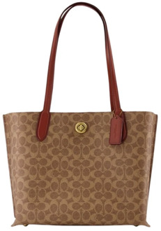 Coach Willow shopper van canvas met logoprint Lichtbruin - 1 maat